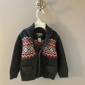 100% cotton thick button cardigan w/ 2 front pockets. 24 month Osh Kosh B’gosh